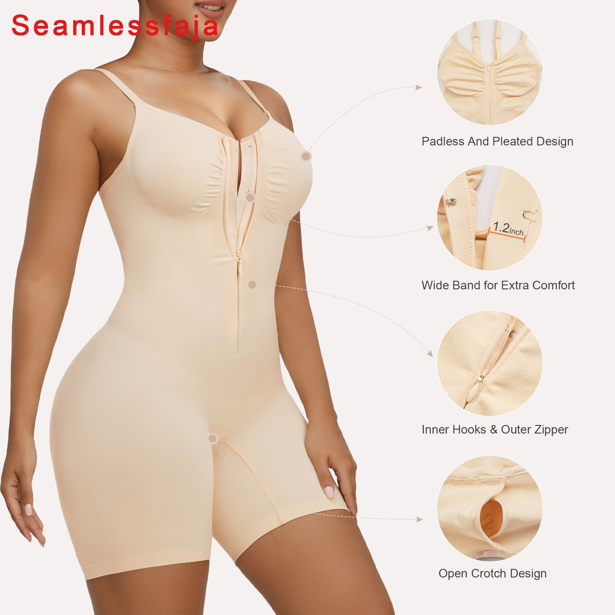 Seamlessfaja Zip-Up Tummy Control Short