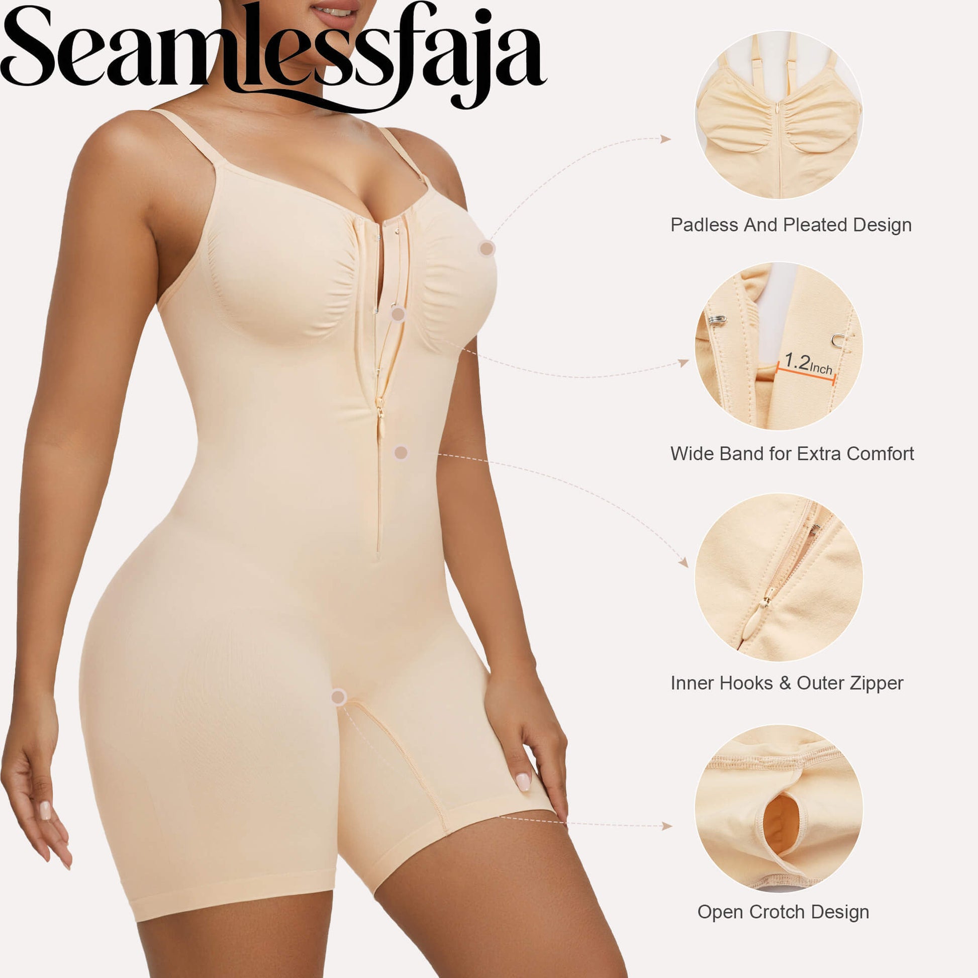 Seamlessfaja Zip-Up Tummy Control Short