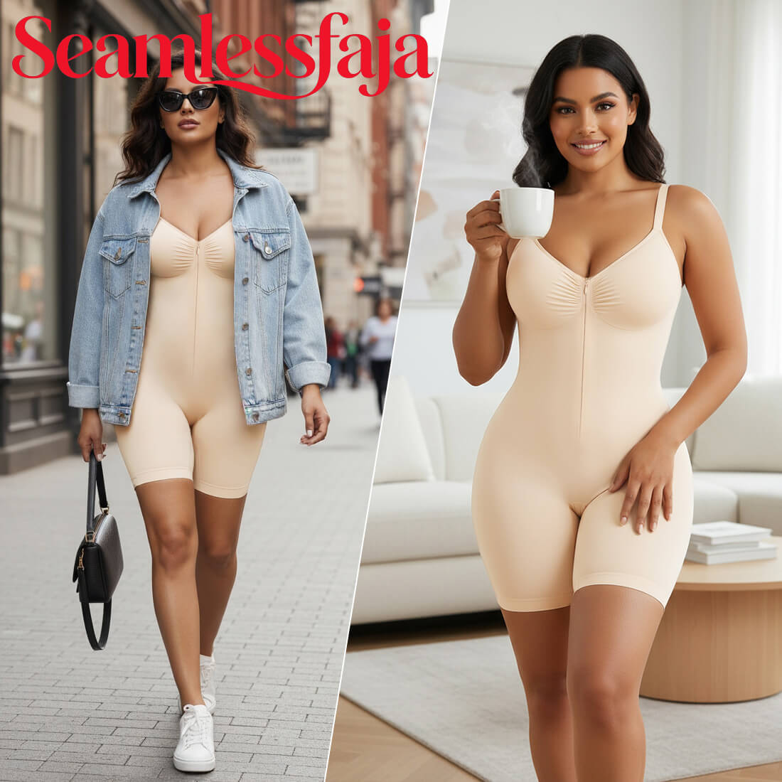 Seamlessfaja Zip-Up Tummy Control Short