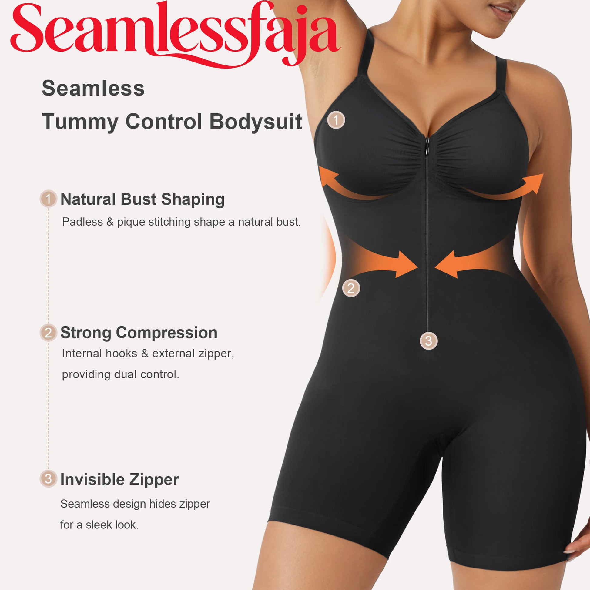 Seamlessfaja Zip-Up Tummy Control Short