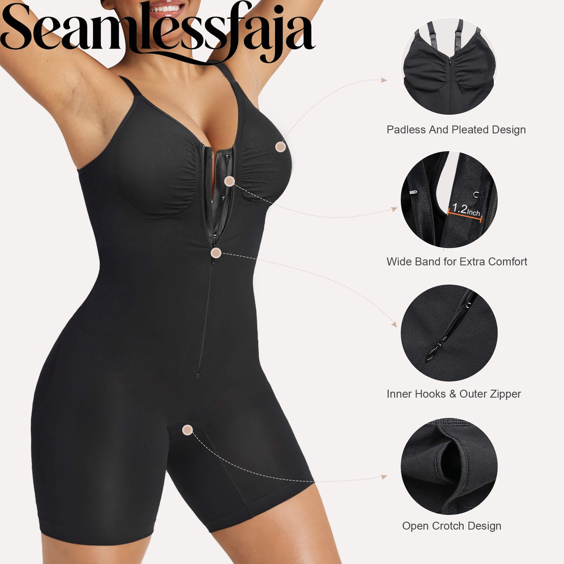 Seamlessfaja Zip-Up Tummy Control Short