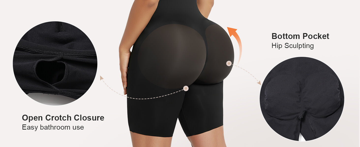 SHAPERX Zip-Up Tummy Control Brief Bodysuit - Detail Image 5