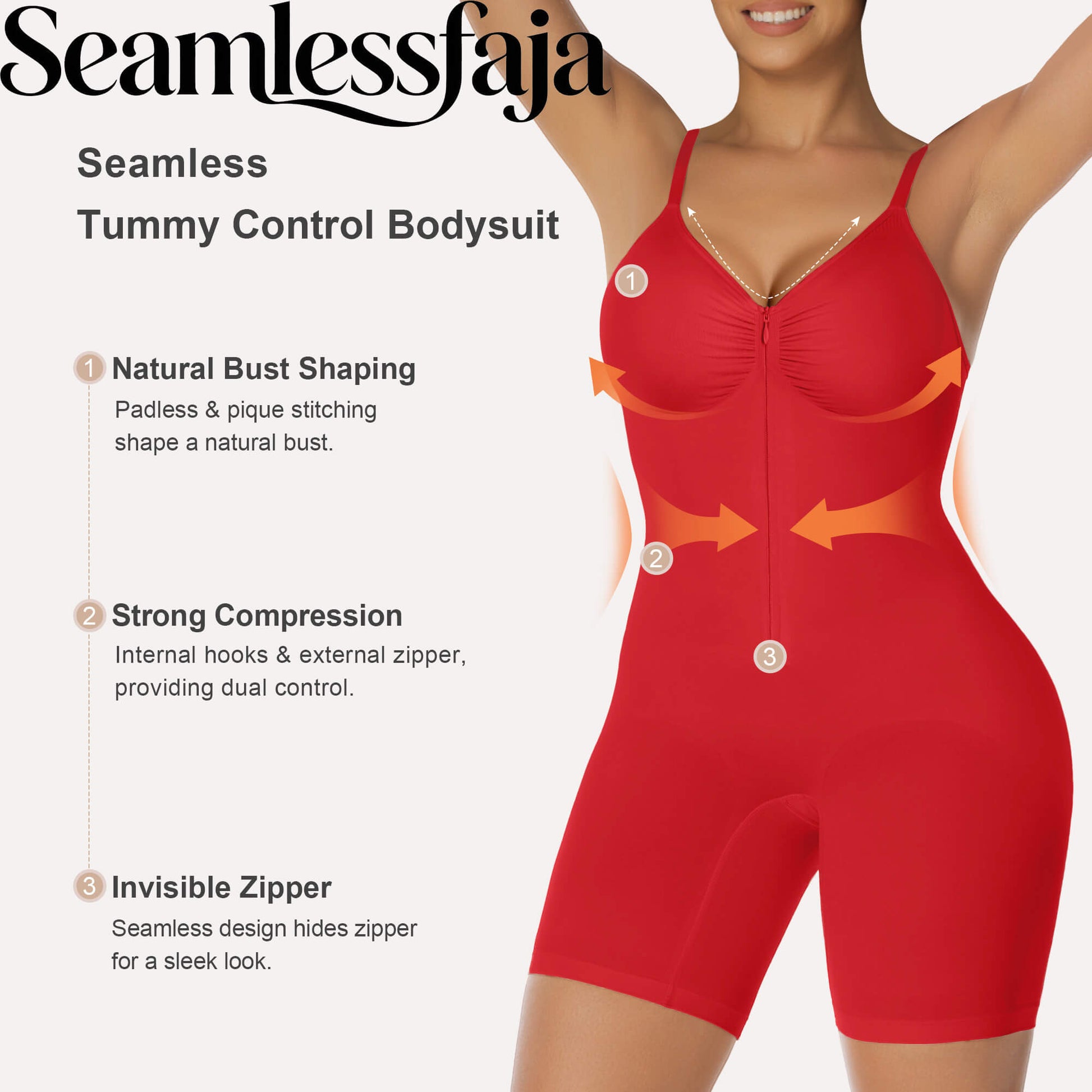 Seamlessfaja Zip-Up Tummy Control Short