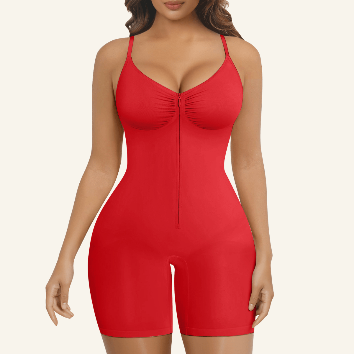 BODYSHOP Mid-Thigh Compression Bodysuit w/Separating Zippers BODYSHOP Mid-Thigh Compression Bodysuit w/Separating Zippers