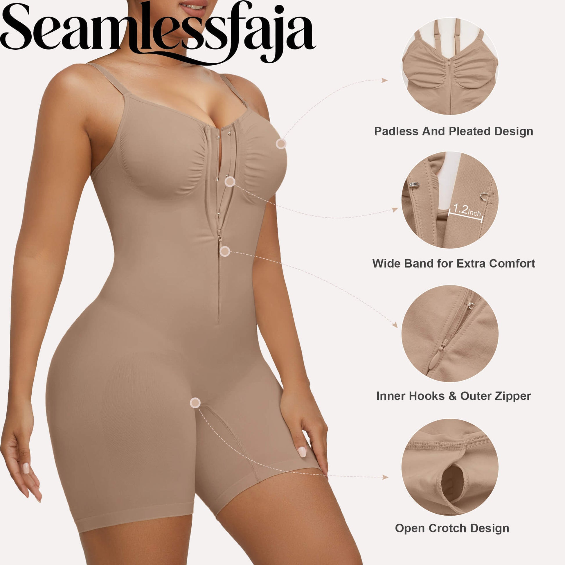 Seamlessfaja Zip-Up Tummy Control Short