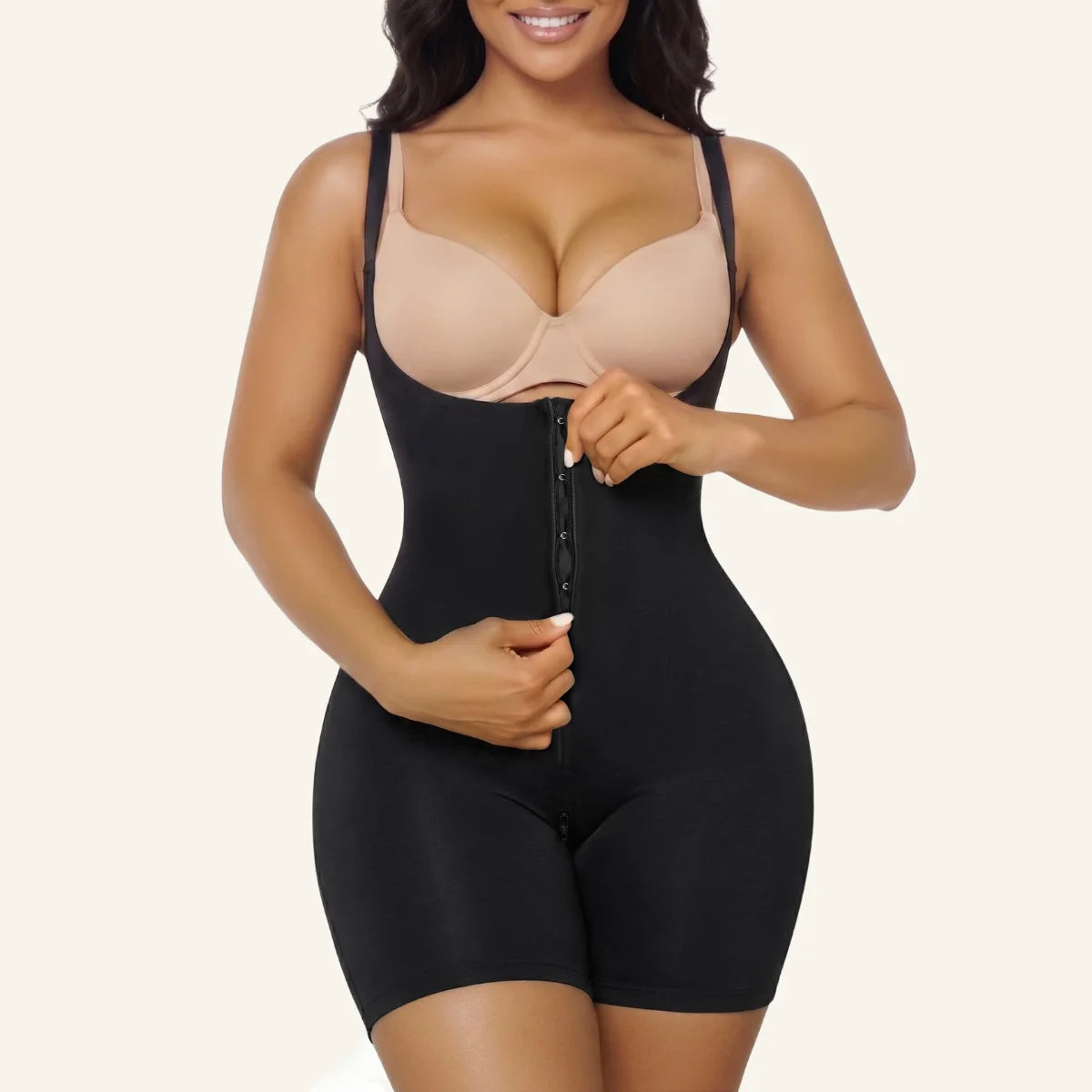 SHAPERX Bonded Seamless Faja Mid-Thigh Bodysuit