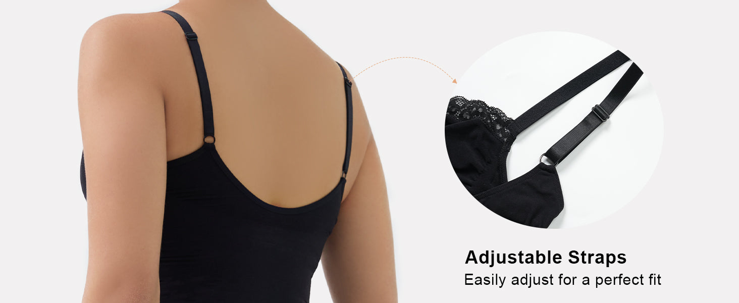 SHAPERX Lace Seamless Adjustable Straps Tummy Control Brief Bodysuit - Detail Image 2