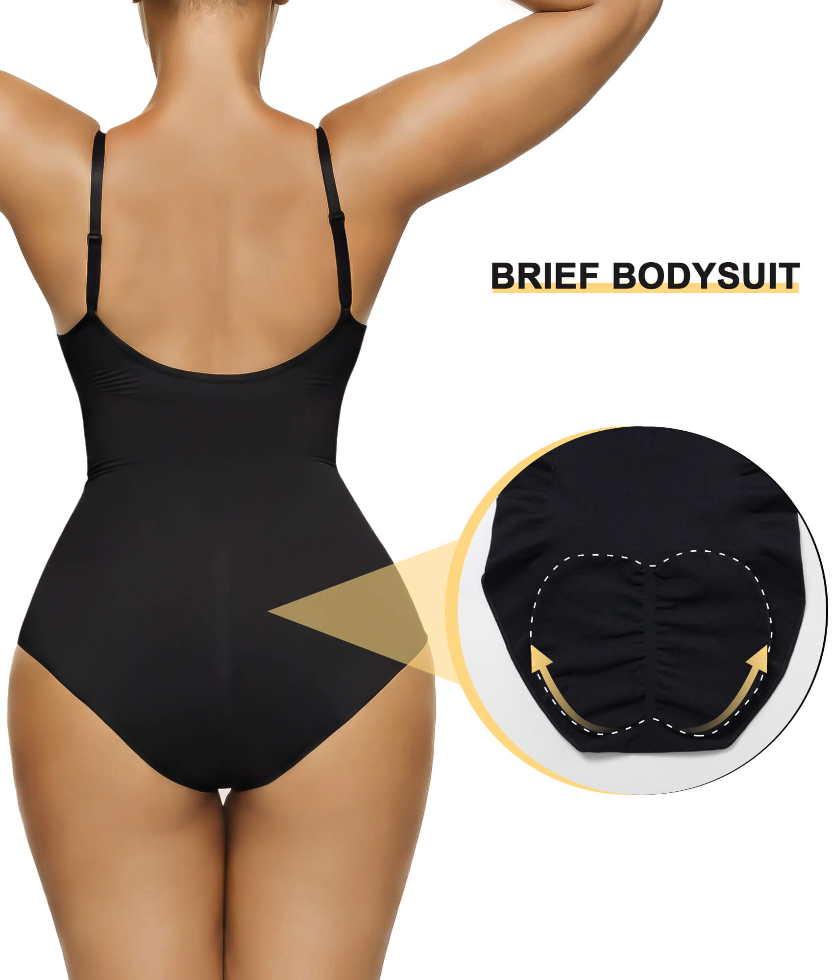 SHAPERX Seamless Bonded Tummy Control Bodysuit