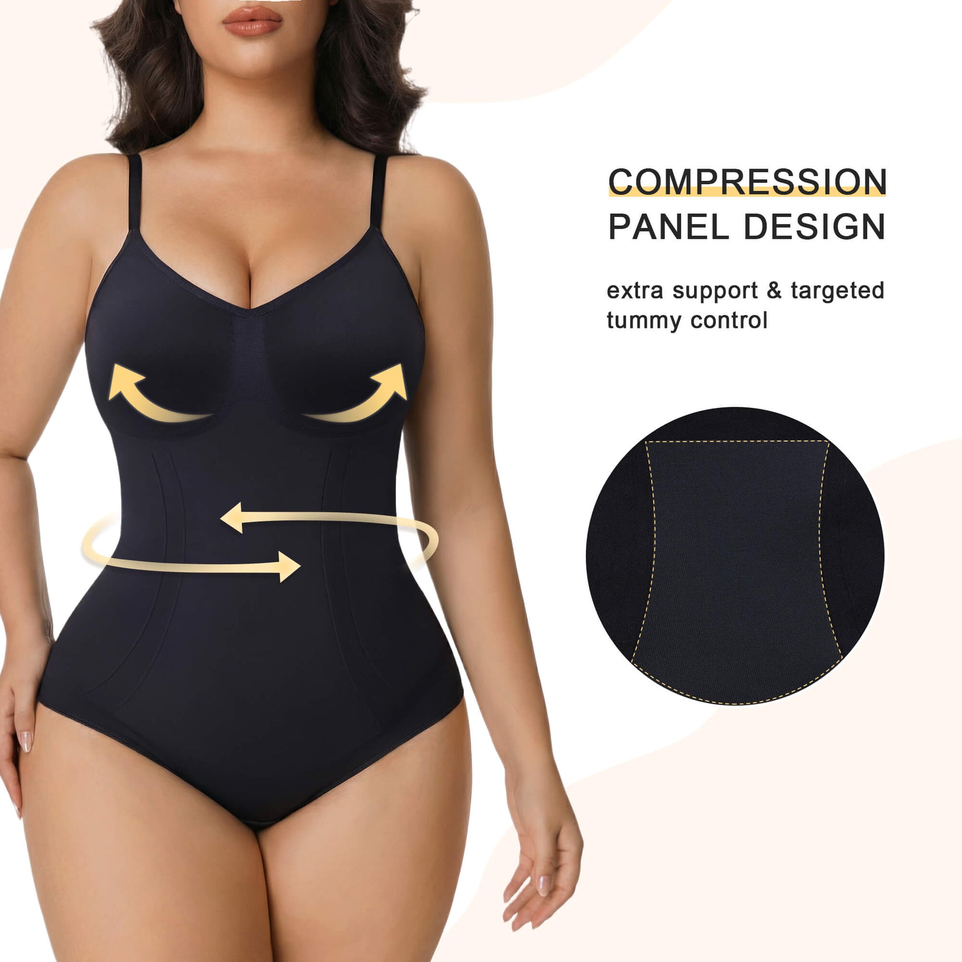 SHAPERX Seamless Bonded Tummy Control Bodysuit