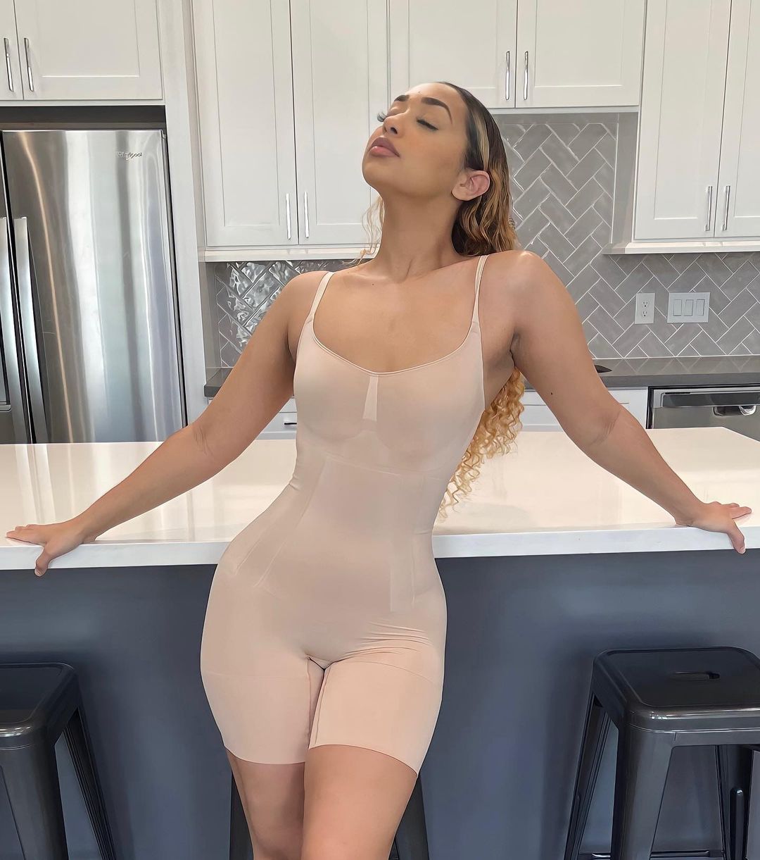 SHAPERX One-Piece Seamless Core-Sculpting Shorts Bodysuit