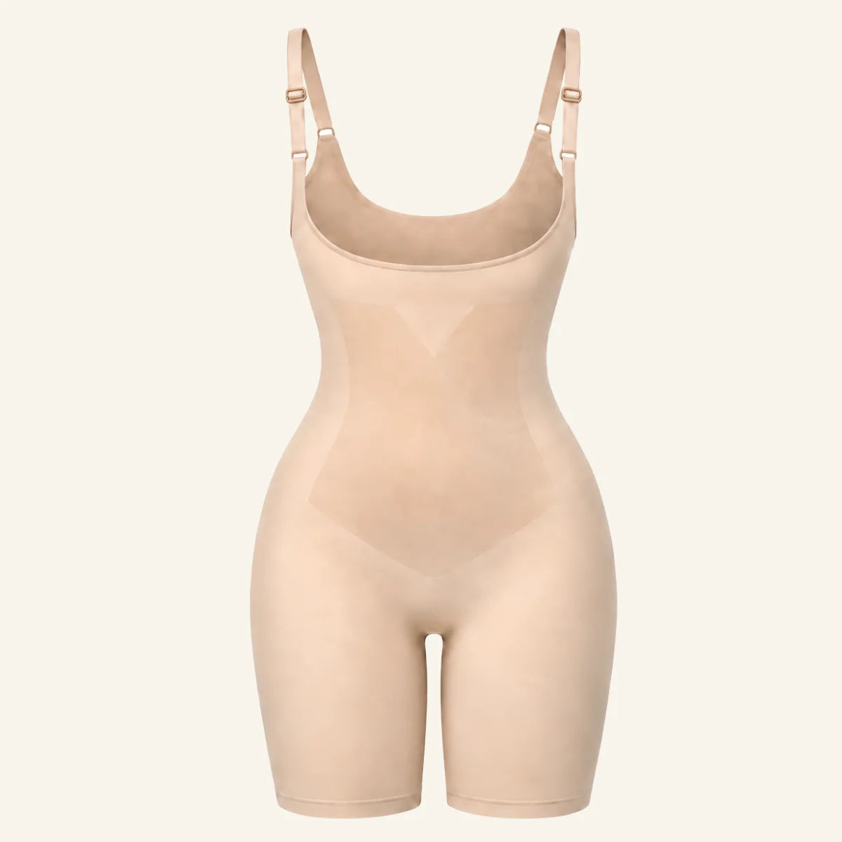 SHAPERX Contour X-Panel Open-Bust Mid-Thigh Bodysuit