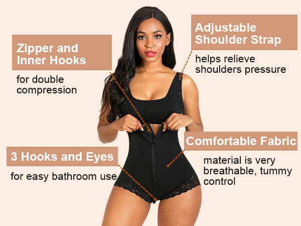 SHAPERX Shapewear for Women Fajas Colombianas Tummy Control Bodysuit - Mobile Image 1