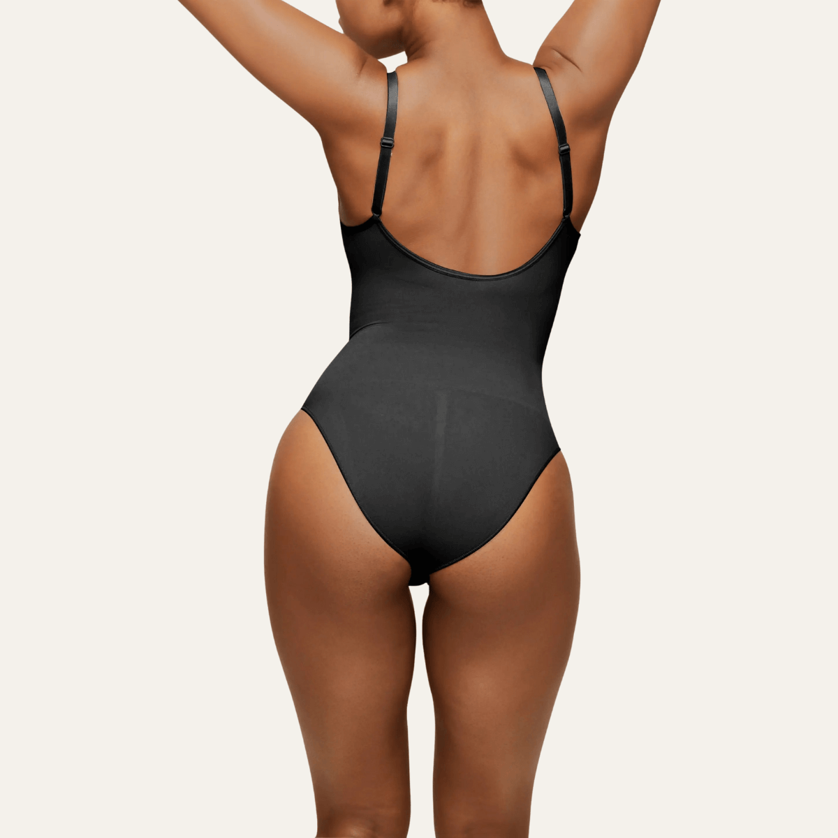 SHAPERX Seamless Adjustable Straps Tummy Control Brief Bodysuit