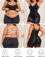 SHAPERX adjustable strap and zipper crotch faja features in Black