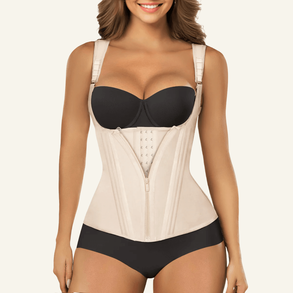 SHAPERX 15 Flexible Steel Bones Sport Waist Trainer with Shoulder Straps