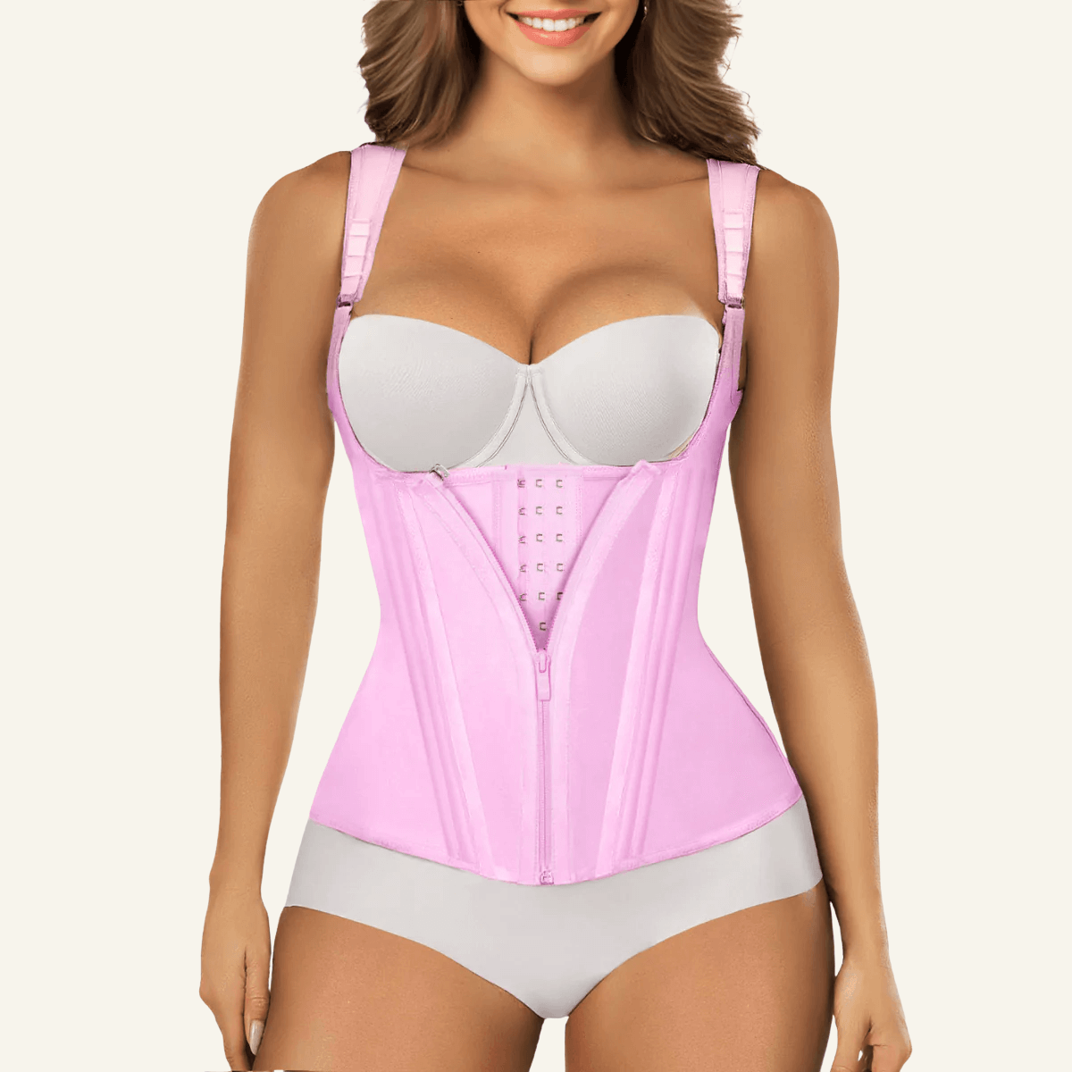 SHAPERX 15 Flexible Steel Bones Sport Waist Trainer with Shoulder Straps