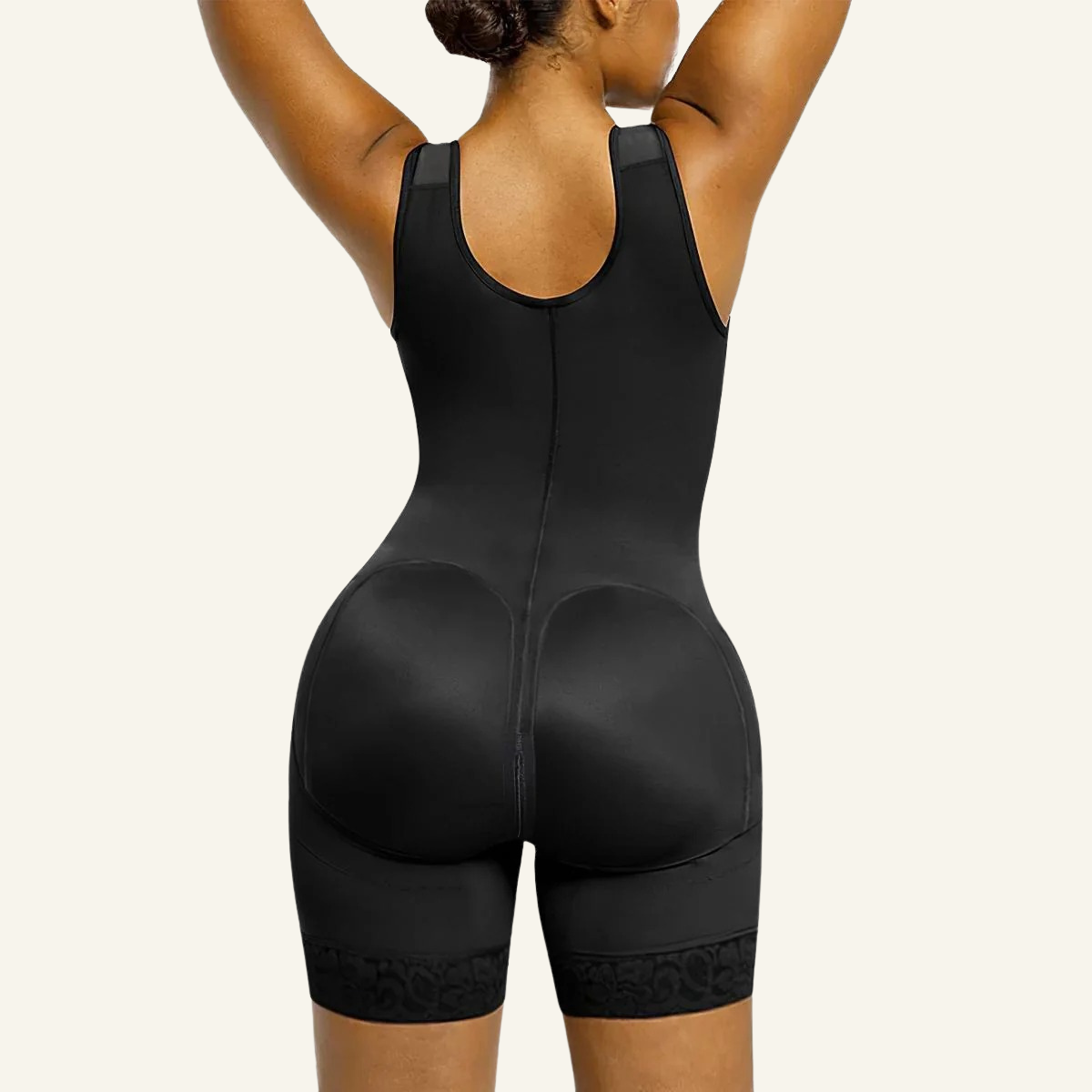 SHAPERX Full Body Hooked Faja Bodysuit with Zipper Crotch