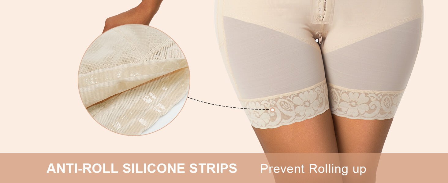 SHAPERX Full Body Hooked Faja Bodysuit with Zipper Crotch - Detail Image 6