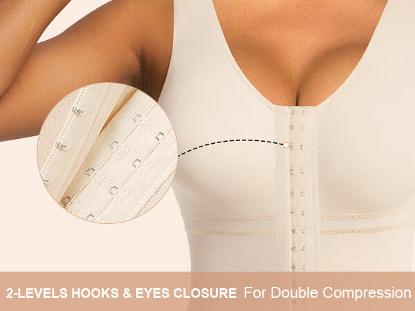 SHAPERX Full Body Hooked Faja Bodysuit with Zipper Crotch - Mobile Image 4