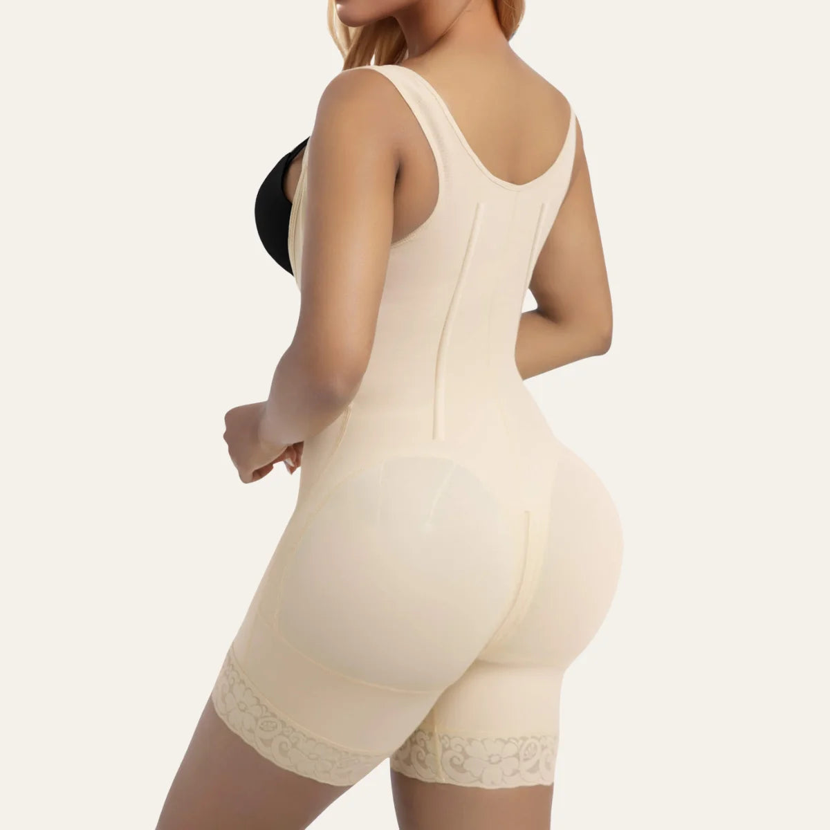 SHAPERX 6-Steel-Bones Hooked Faja Tummy Control Bodysuit with Butt Lift