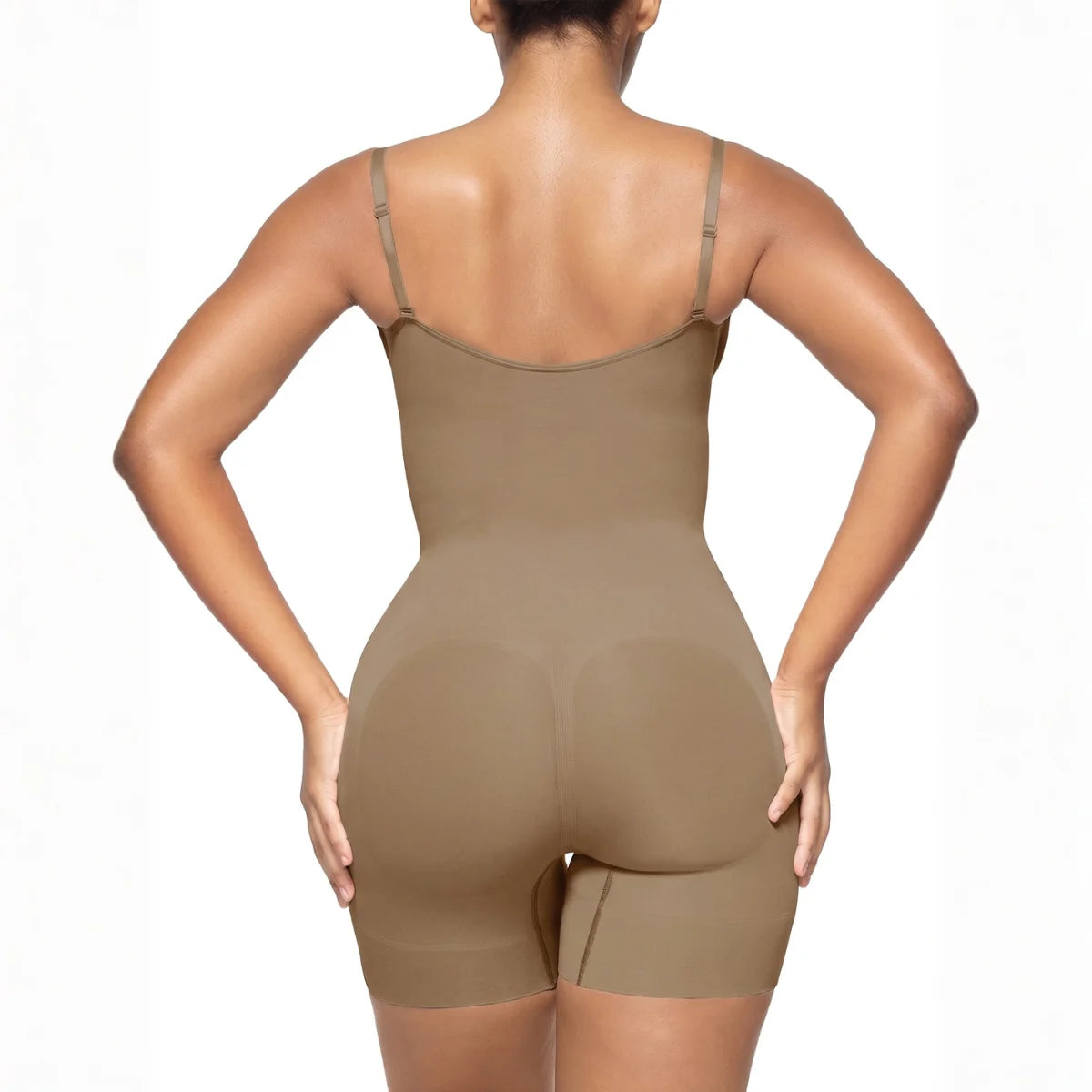 SHAPERX Seamless Open-Bust Tummy Control Shorts Bodysuit