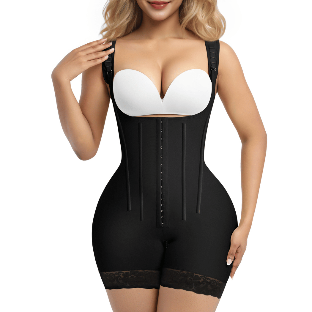 SHAPERX Hooked Faja Tummy Control Bodysuit with Butt Lift