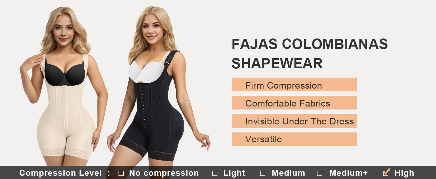 SHAPERX Hooked Faja Tummy Control Bodysuit with Butt Lift - Detail Image 1