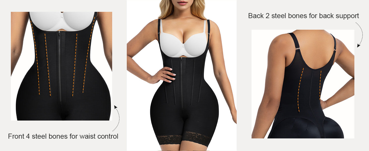 SHAPERX Hooked Faja Tummy Control Bodysuit with Butt Lift - Detail Image 3