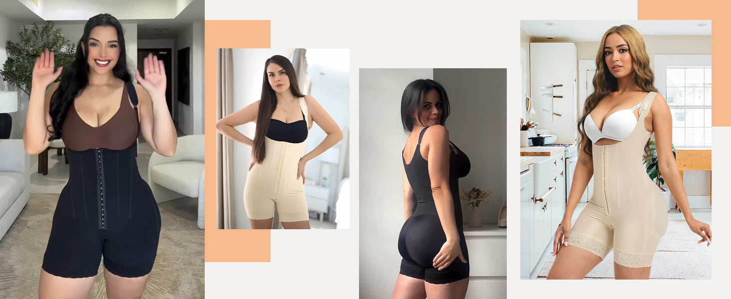 SHAPERX Hooked Faja Tummy Control Bodysuit with Butt Lift - Detail Image 5