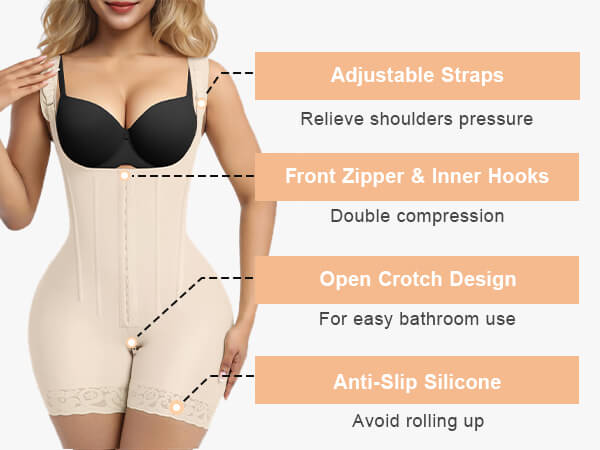 SHAPERX Hooked Faja Tummy Control Bodysuit with Butt Lift - Mobile Image 2