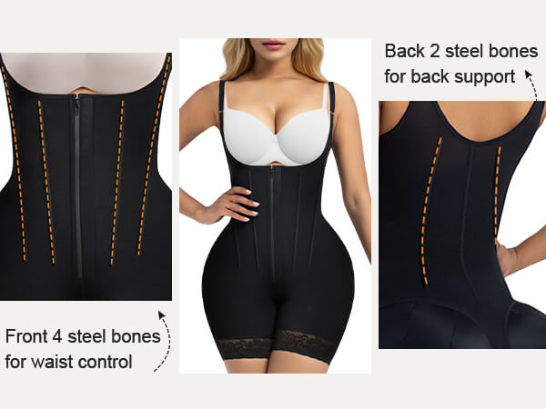 SHAPERX Hooked Faja Tummy Control Bodysuit with Butt Lift - Mobile Image 4