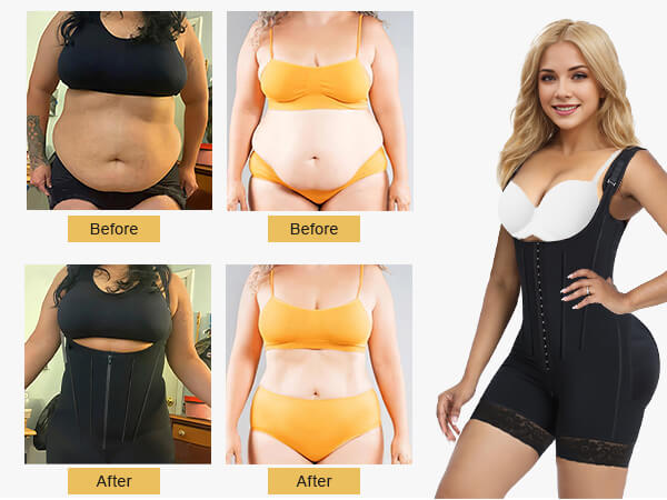 SHAPERX Hooked Faja Tummy Control Bodysuit with Butt Lift - Mobile Image 6