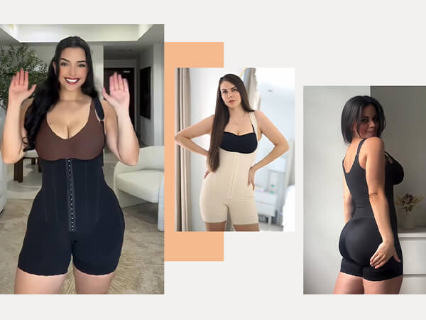 SHAPERX Hooked Faja Tummy Control Bodysuit with Butt Lift - Mobile Image 7