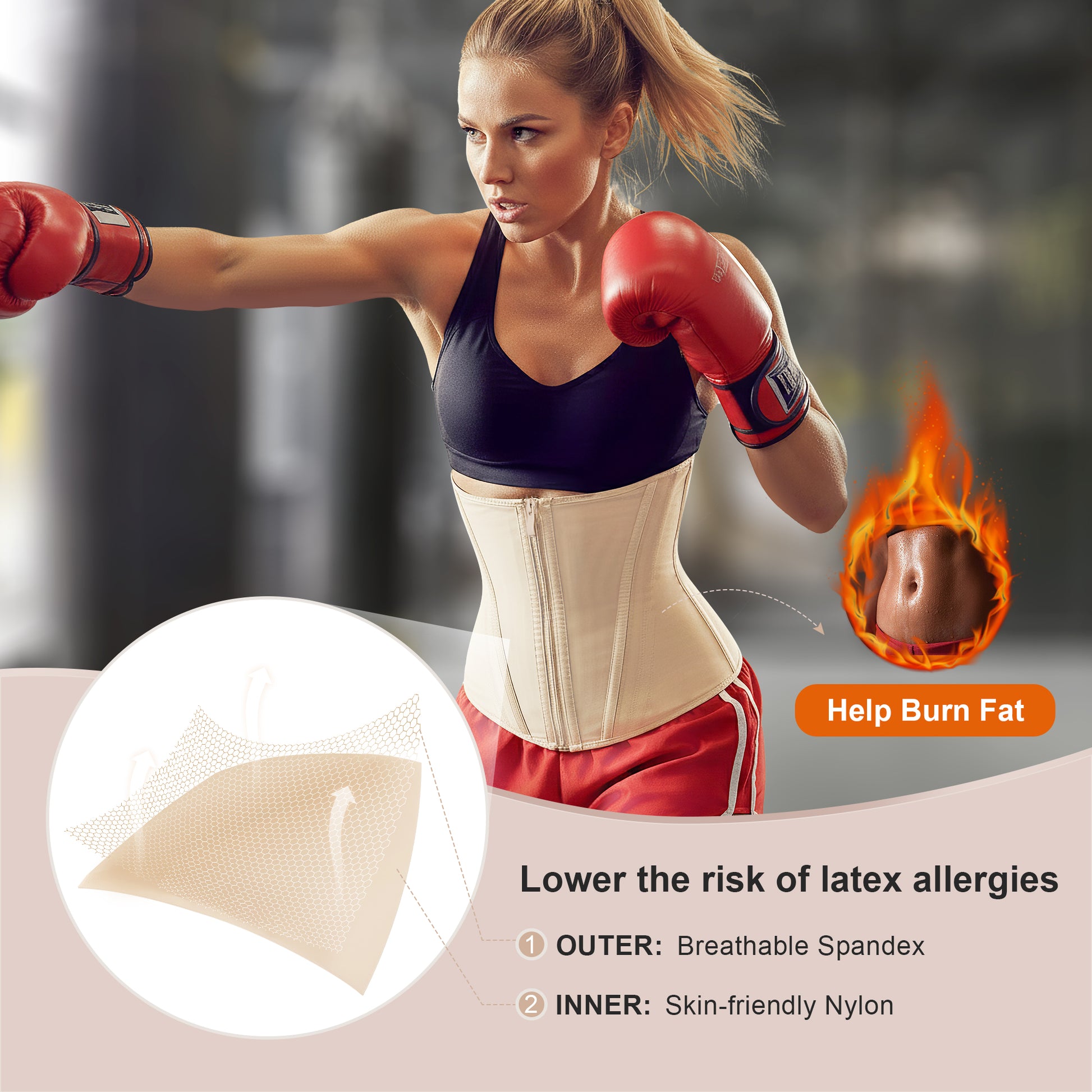 SHAPERX Waist Trainer Corset for Workout & Hourglass Shaping