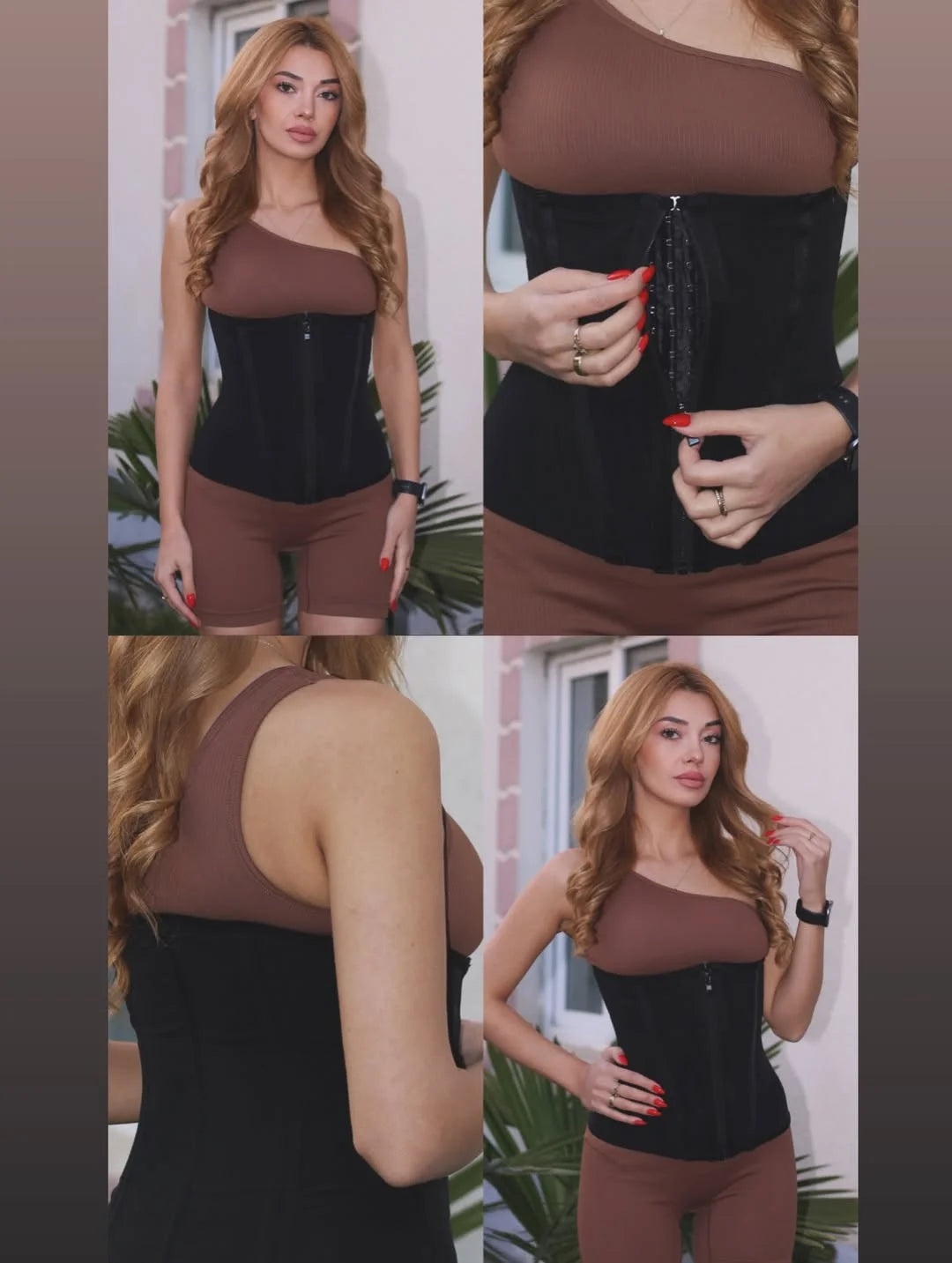 SHAPERX 15 Steel Bones Waist Trainer for Workout & Hourglass Shaping