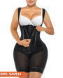 SHAPERX Zipper & Hook 8-Steel-Bones Open Bust Fajas with Butt Lift