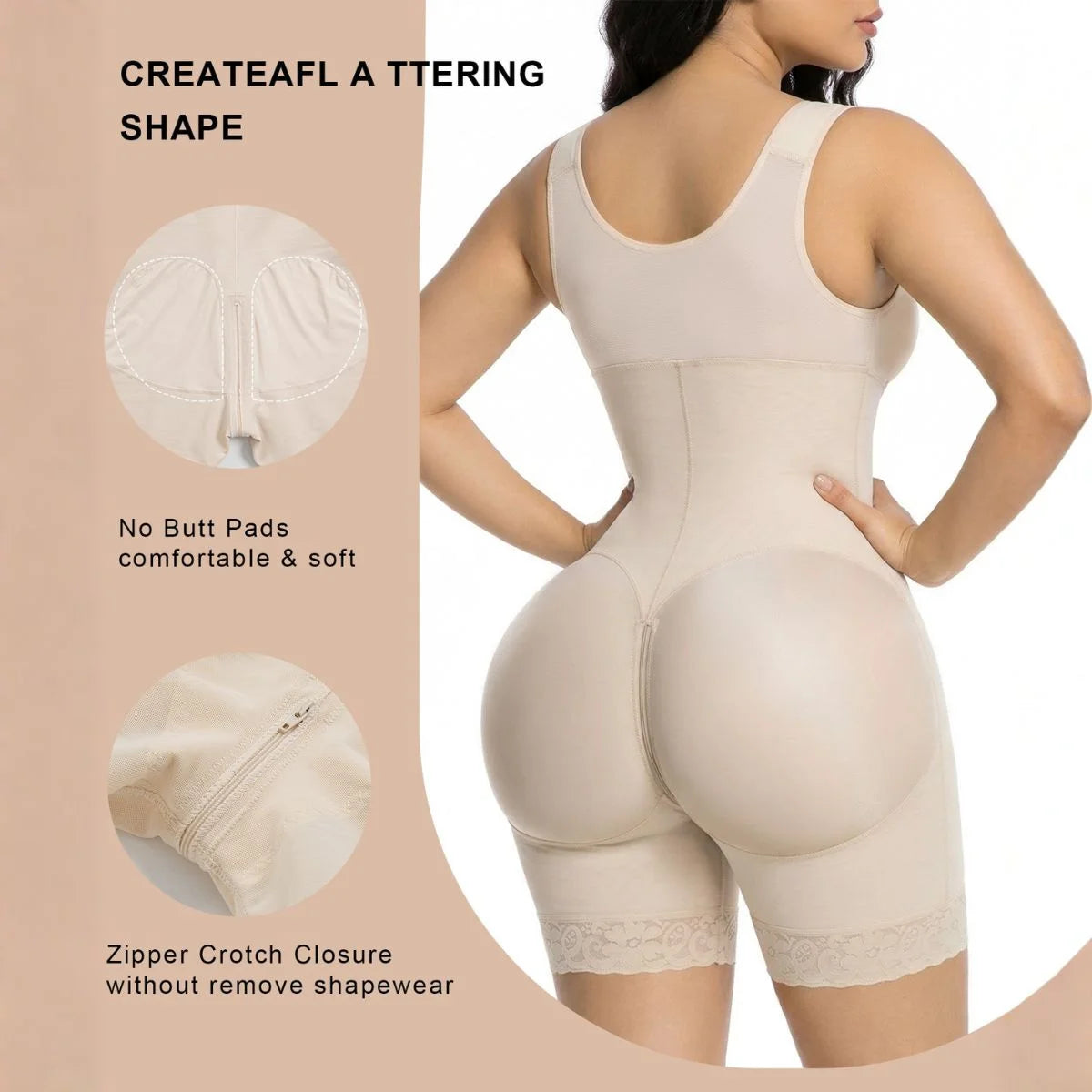 SHAPERX Postpartum Tummy Control Faja with Zipper Crotch