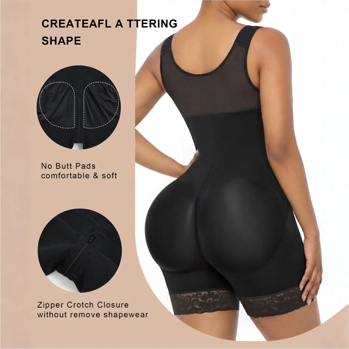 SHAPERX Postpartum Tummy Control Faja with Zipper Crotch
