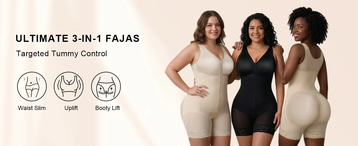 SHAPERX Postpartum Tummy Control Faja with Zipper Crotch - Detail Image 1