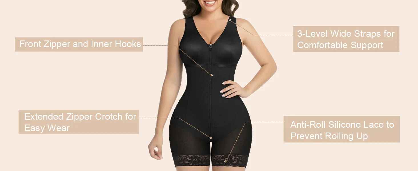SHAPERX Postpartum Tummy Control Faja with Zipper Crotch - Detail Image 2