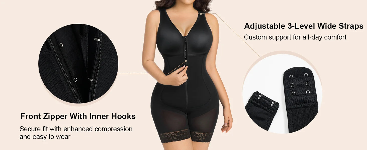 SHAPERX Postpartum Tummy Control Faja with Zipper Crotch - Detail Image 3