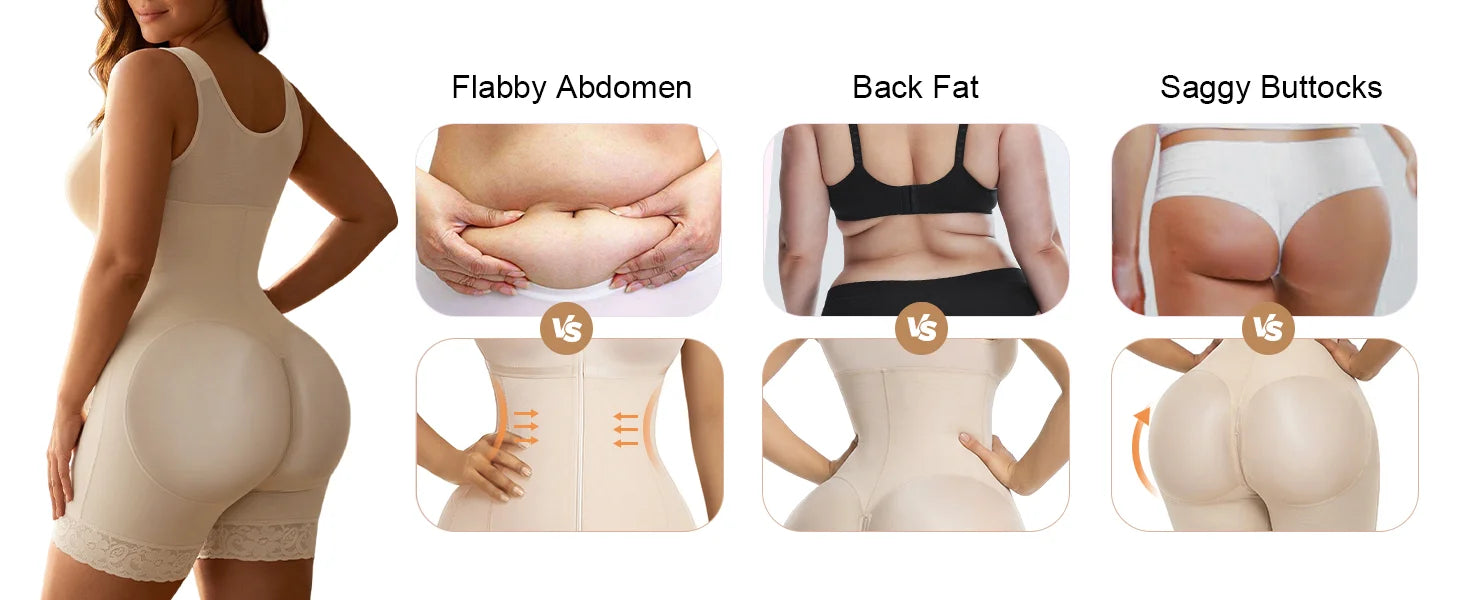 SHAPERX Postpartum Tummy Control Faja with Zipper Crotch - Detail Image 5