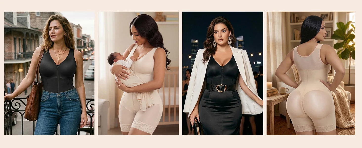 SHAPERX Postpartum Tummy Control Faja with Zipper Crotch - Detail Image 7