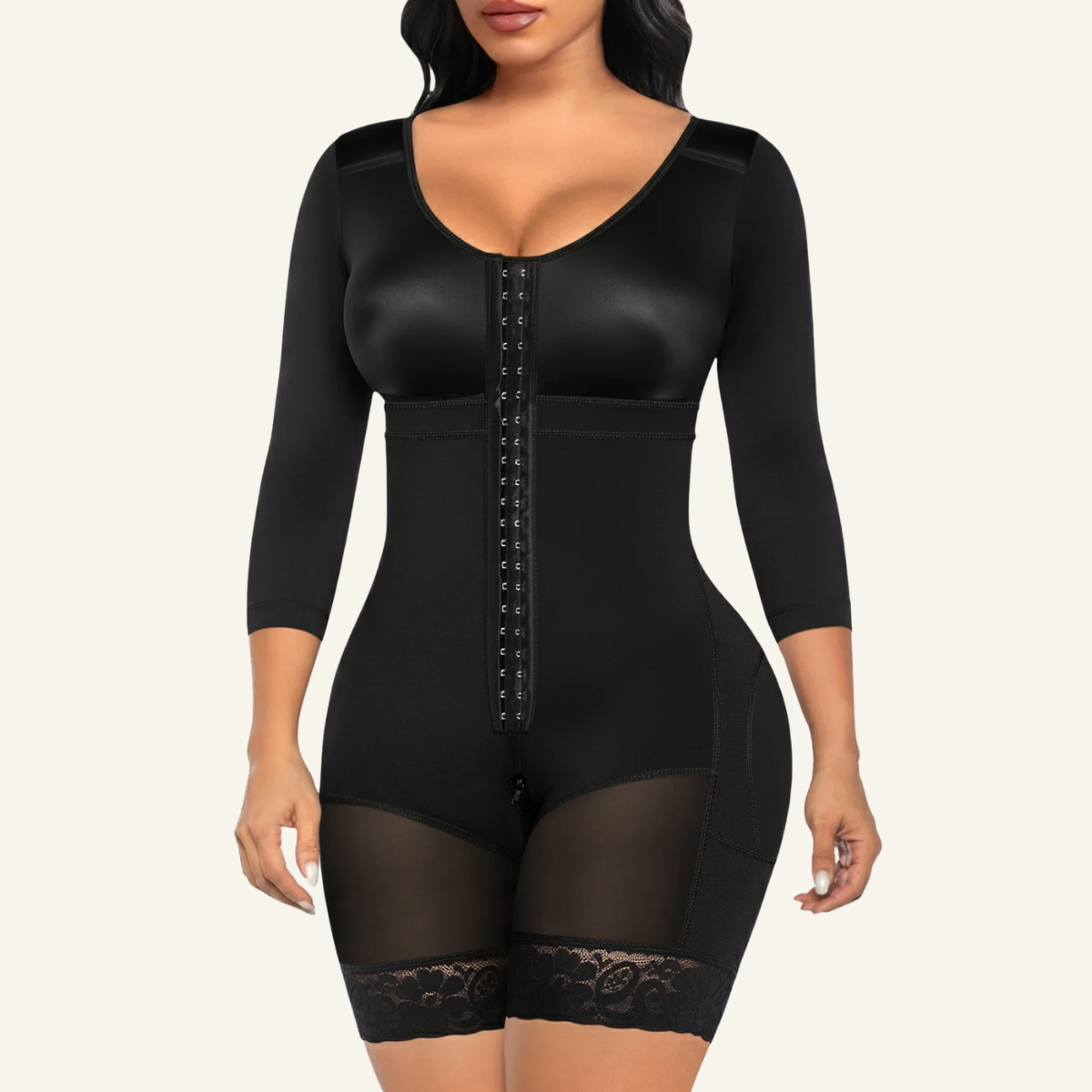 SHAPERX Post-Surgery Arm Slimming Full Body Faja with Zipper Crotch