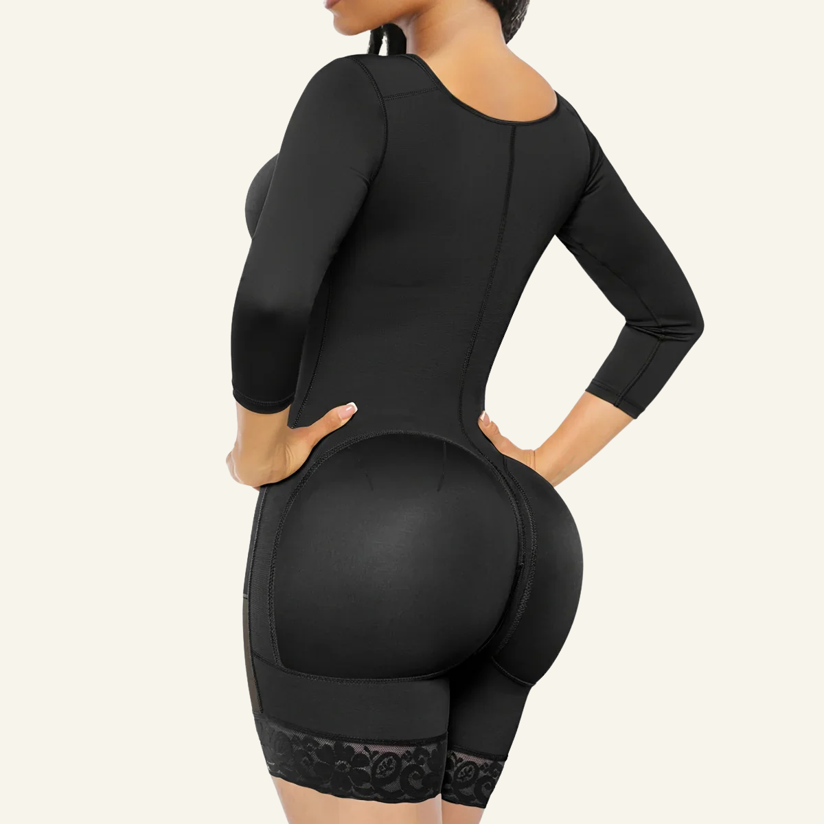 SHAPERX Post-Surgery Arm Slimming Full Body Faja with Zipper Crotch