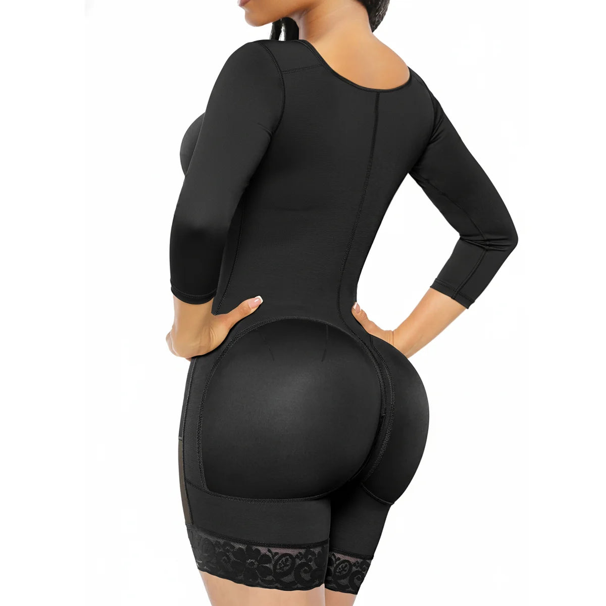 SHAPERX Post-Surgery Arm Slimming Full Body Faja with Zipper Crotch