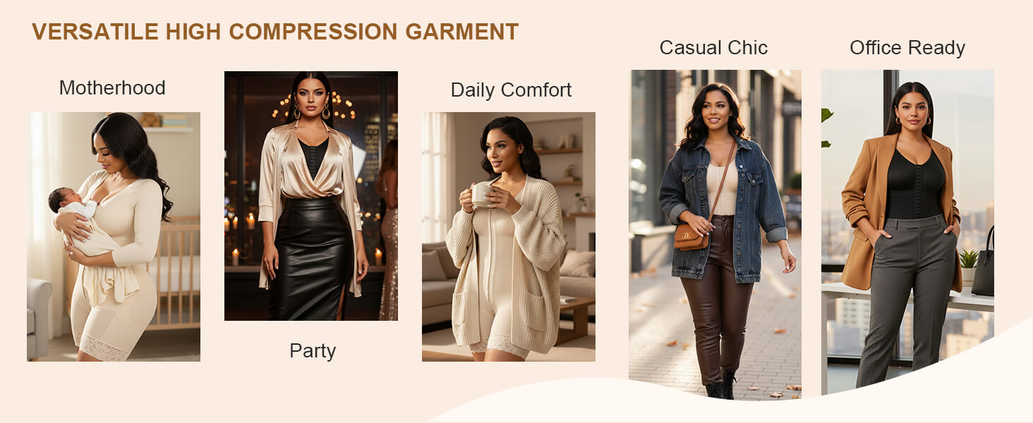 SHAPERX Post-Surgery Full Body Faja with Arm Compression - Stage 2 Body Shaper - Detail Image 8