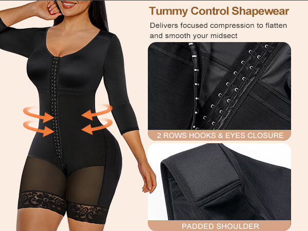 SHAPERX Post-Surgery Full Body Faja with Arm Compression - Stage 2 Body Shaper - Mobile Image 2