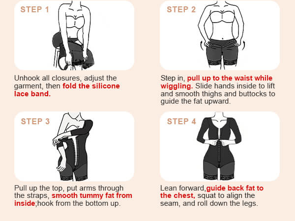 SHAPERX Post-Surgery Full Body Faja with Arm Compression - Stage 2 Body Shaper - Mobile Image 7