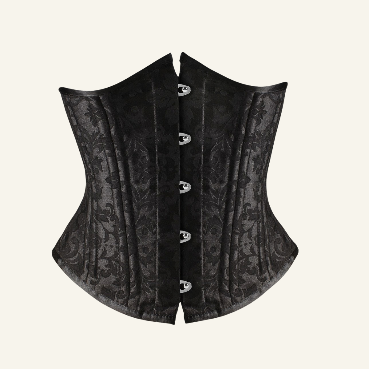 SHAPERX black underbust waist training corset with front hook-and-eye closure